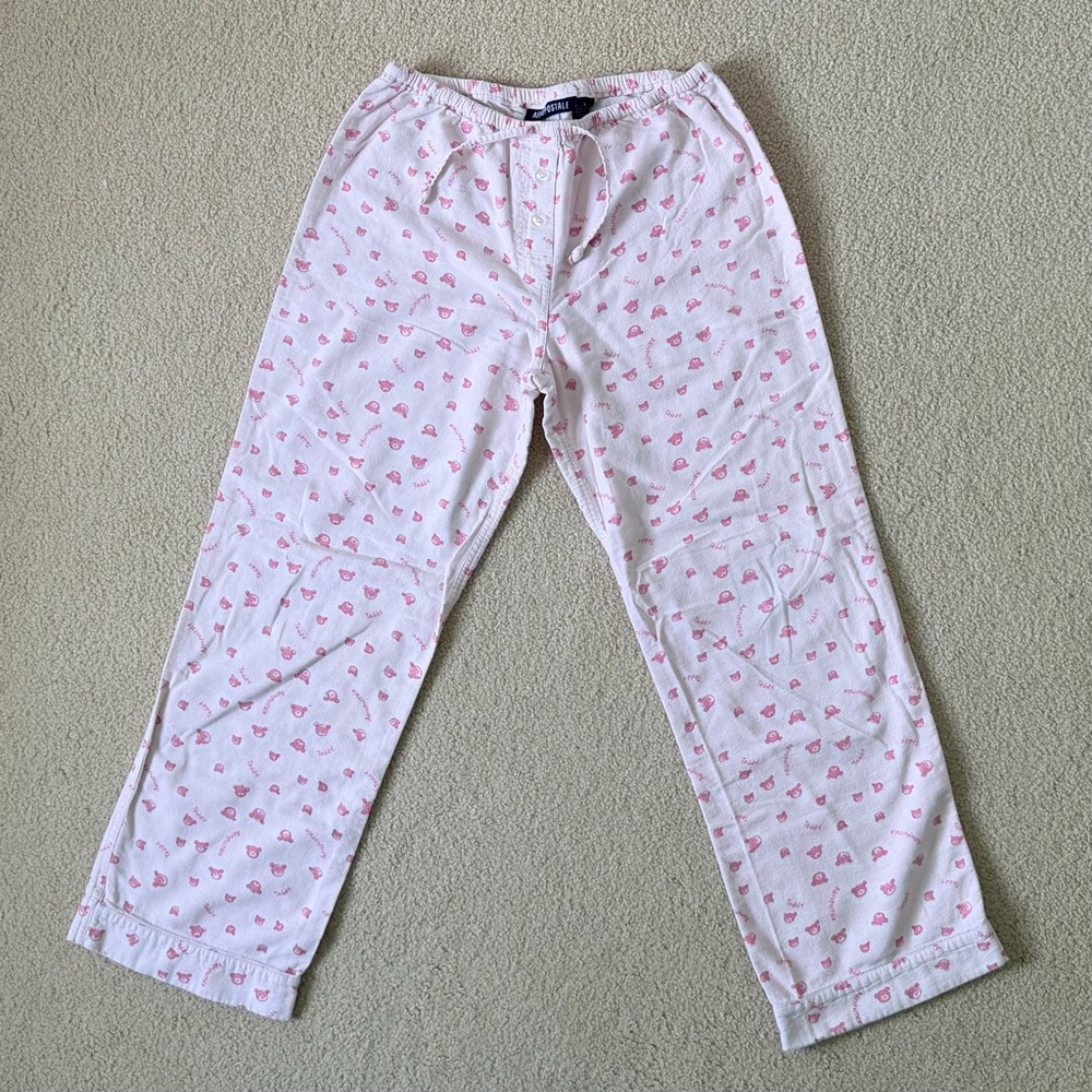 Y2K Aeropostale Pink Teddy Bear Flannel Lounge Pants